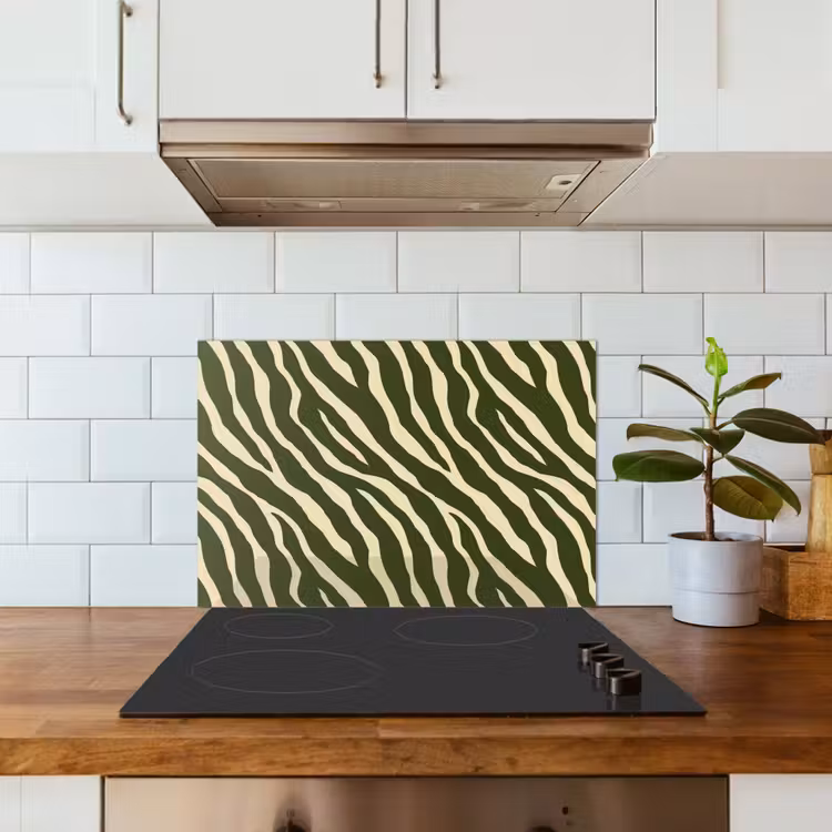 Spatscherm keuken - Zebra - Patroon - Groen — 3