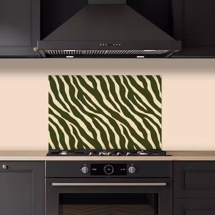 Spatscherm keuken - Zebra - Patroon - Groen — 5