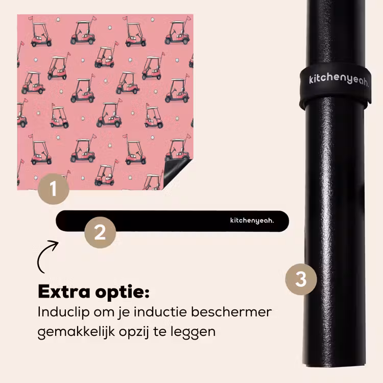Inductie beschermer - Golfkar - Retro - Roze — 8