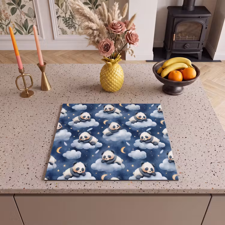 Inductie beschermer - Panda's - Slapen - Blauw — 3