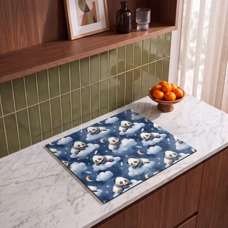 Inductie beschermer - Panda's - Slapen - Blauw — 4