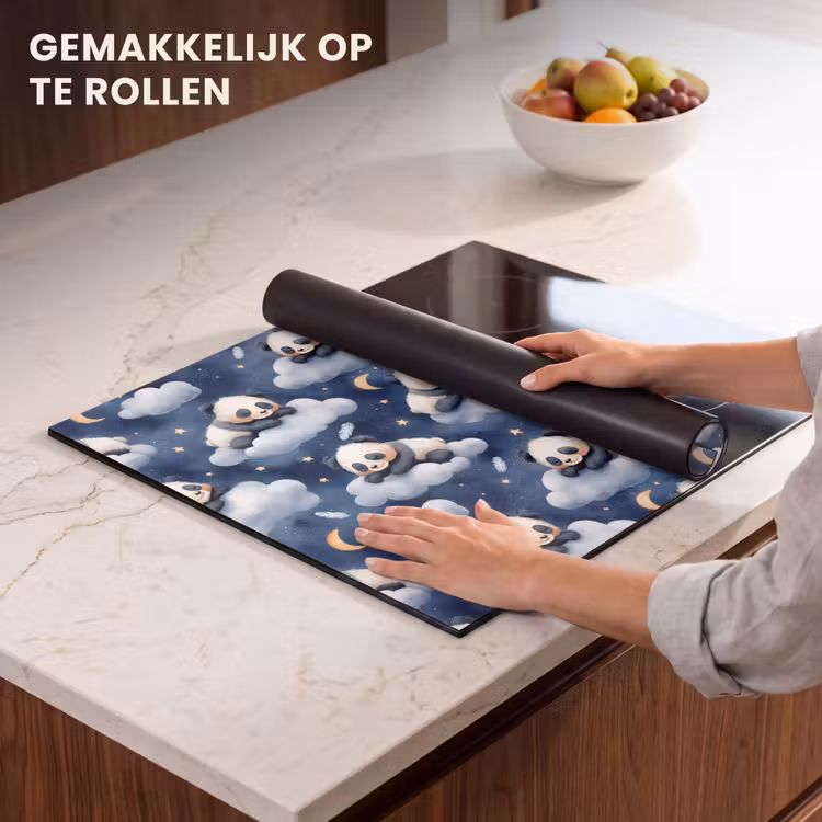 Inductie beschermer - Panda's - Slapen - Blauw — 7