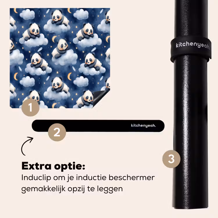 Inductie beschermer - Panda's - Slapen - Blauw — 8