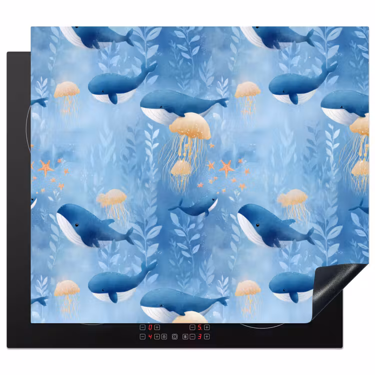 Inductie beschermer - Walvissen - Oceaan - Blauw — 1