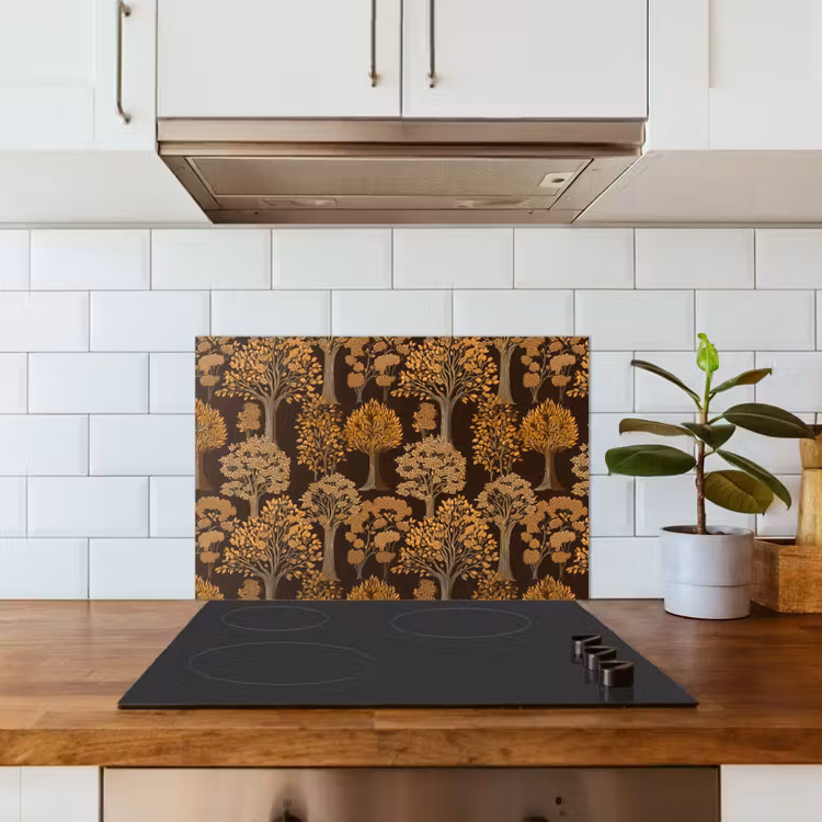 Spatscherm keuken - Bomen - Patroon - Bruin — 3