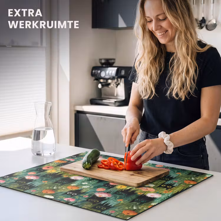 Inductie beschermer - Katten - Bloemen - Kleurrijk — 5