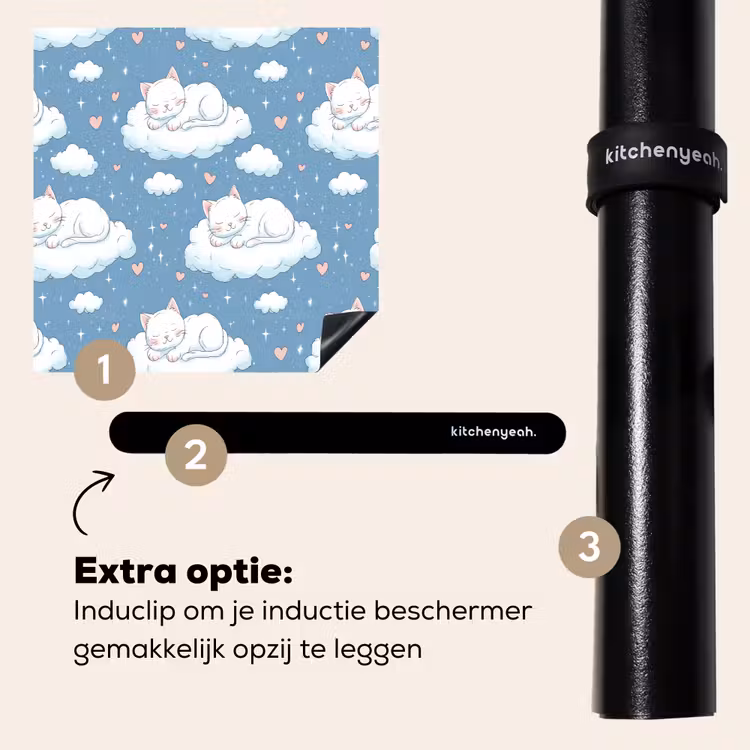 Inductie beschermer - Kitten - Wolken - Blauw — 8
