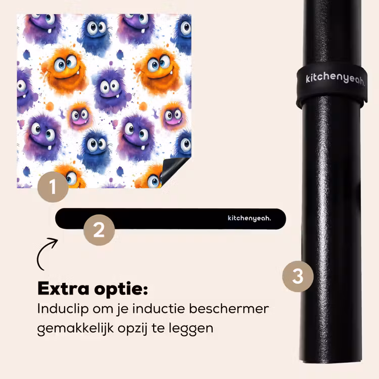 Inductie beschermer - Monstertjes - Aquarel - Kleurrijk — 8