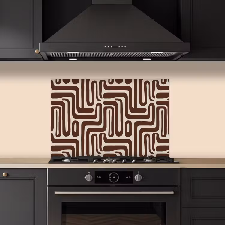 Spatscherm keuken - Abstract - Patroon - Bruin — 5