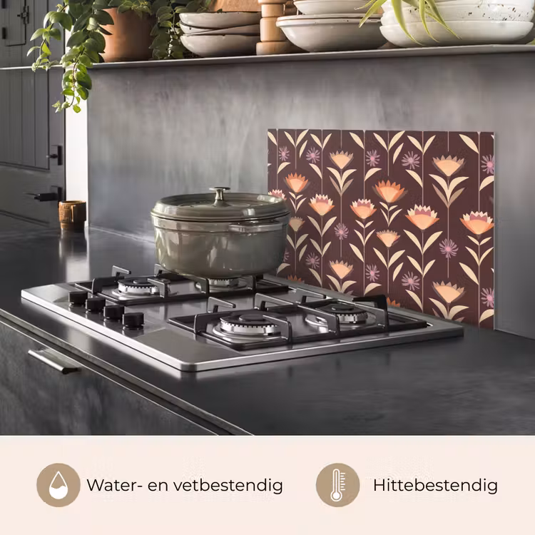 Spatscherm keuken - Elegant - Retro - Bruin — 2