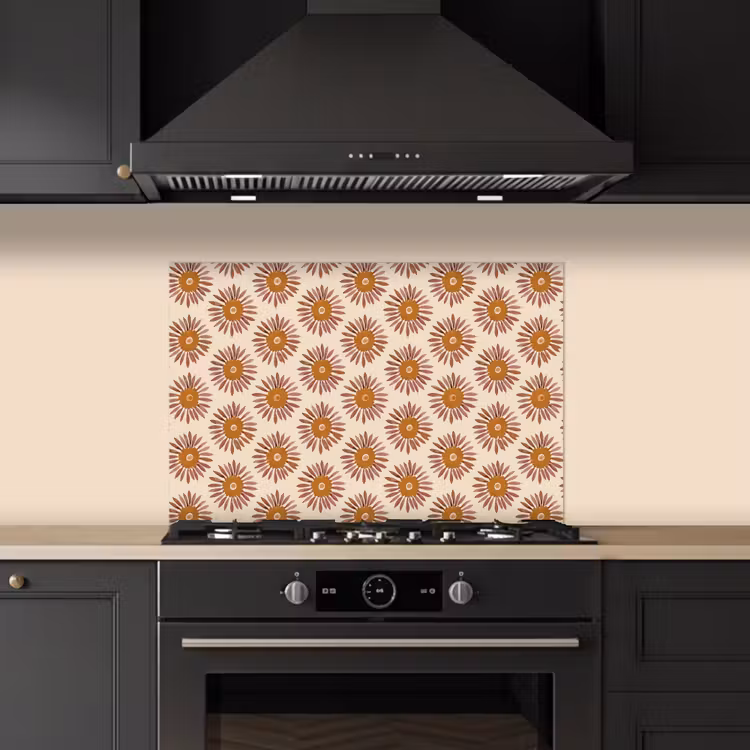 Spatscherm keuken - Patroon - Retro - Bruin — 5