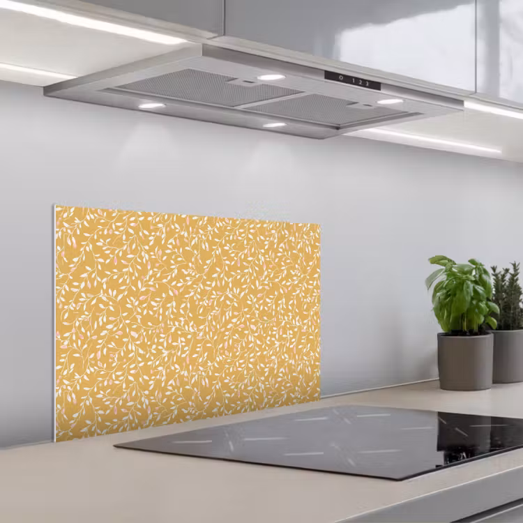 Spatscherm keuken - Takjes - Patroon - Oker — 1