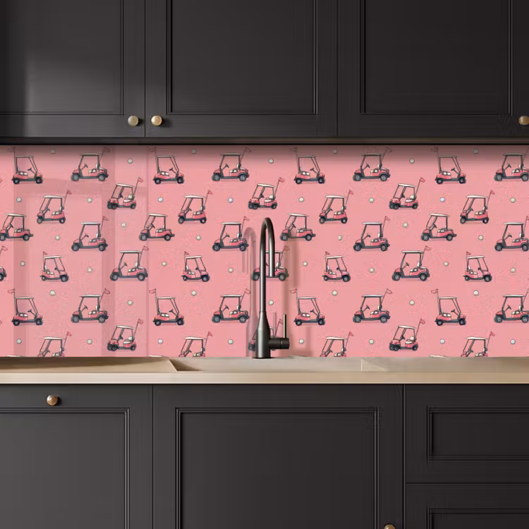 Spatscherm keuken - Golfkar - Retro - Roze — 6