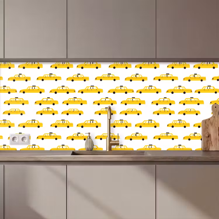 Spatscherm keuken - Taxi - Iconisch - Geel — 1