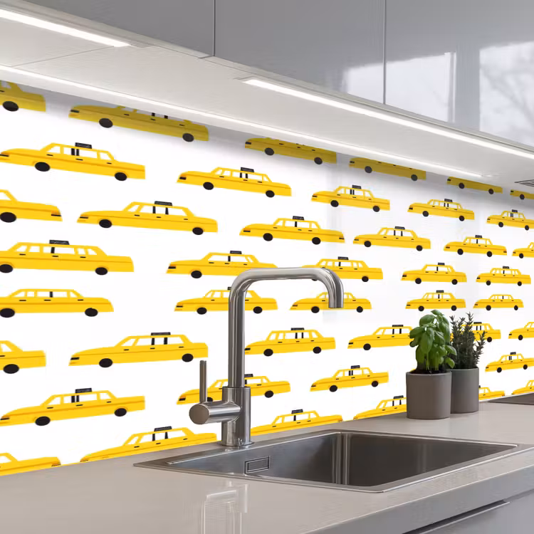 Spatscherm keuken - Taxi - Iconisch - Geel — 2