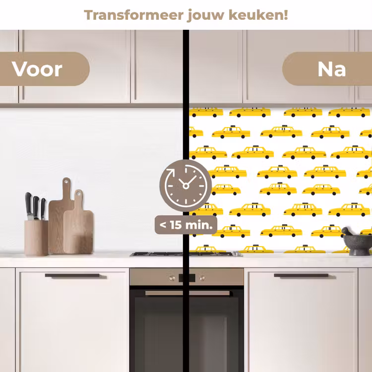 Spatscherm keuken - Taxi - Iconisch - Geel — 3