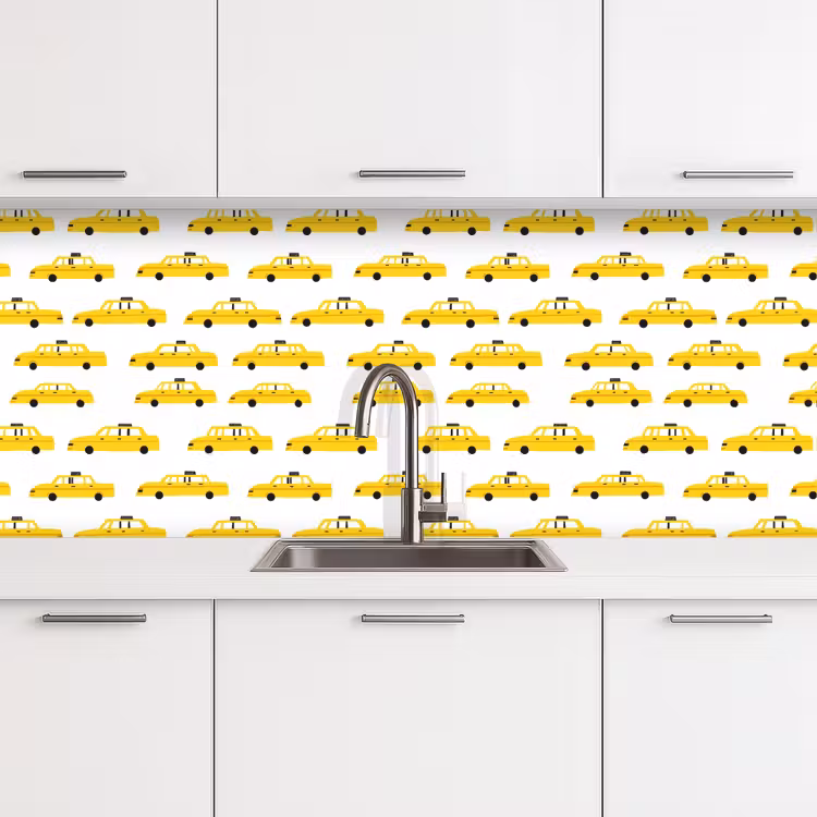 Spatscherm keuken - Taxi - Iconisch - Geel — 4