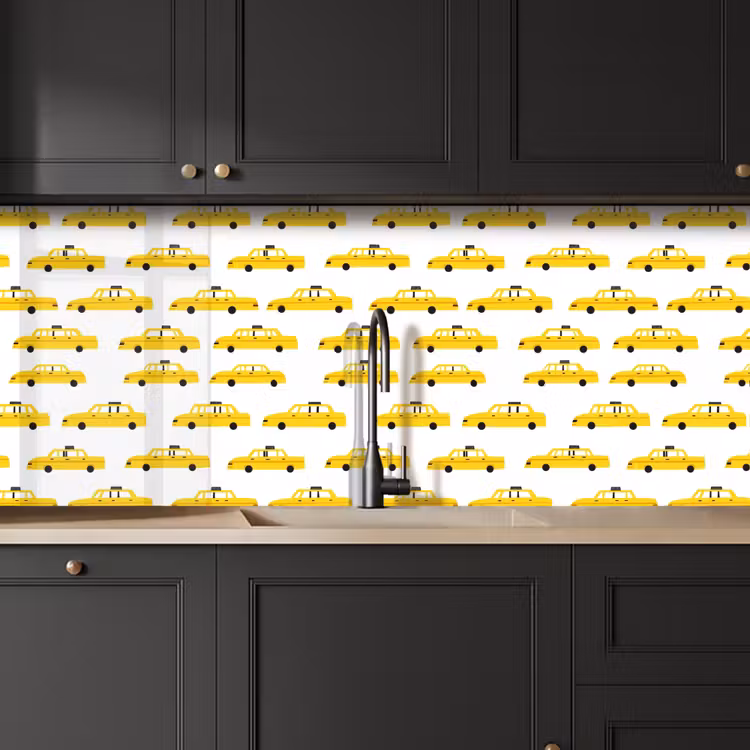 Spatscherm keuken - Taxi - Iconisch - Geel — 6