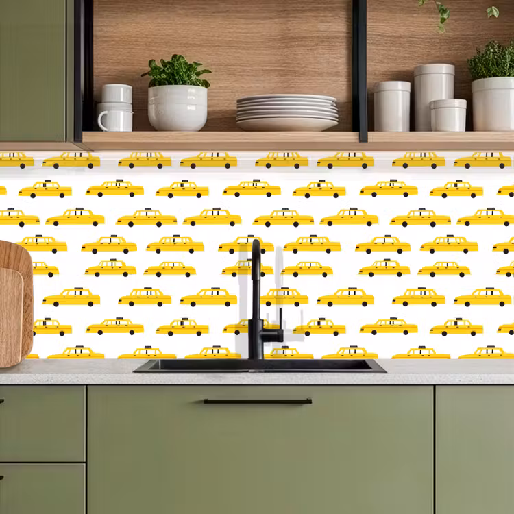 Spatscherm keuken - Taxi - Iconisch - Geel — 7
