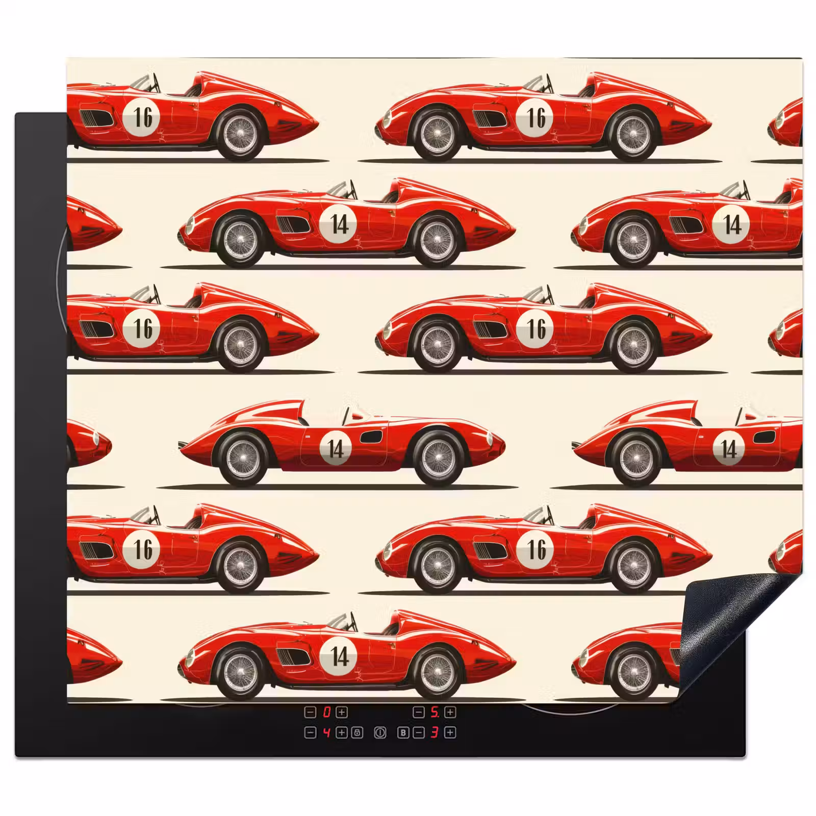Inductie beschermer - Raceauto - Retro - Rood — 1