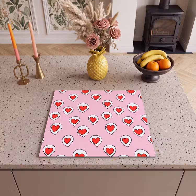 Inductie beschermer - Hartjes - Patroon - Rood — 3