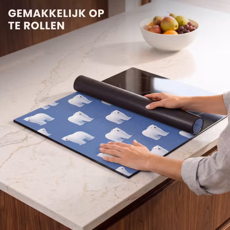 Inductie beschermer - IJsbeer - Patroon - Blauw — 7