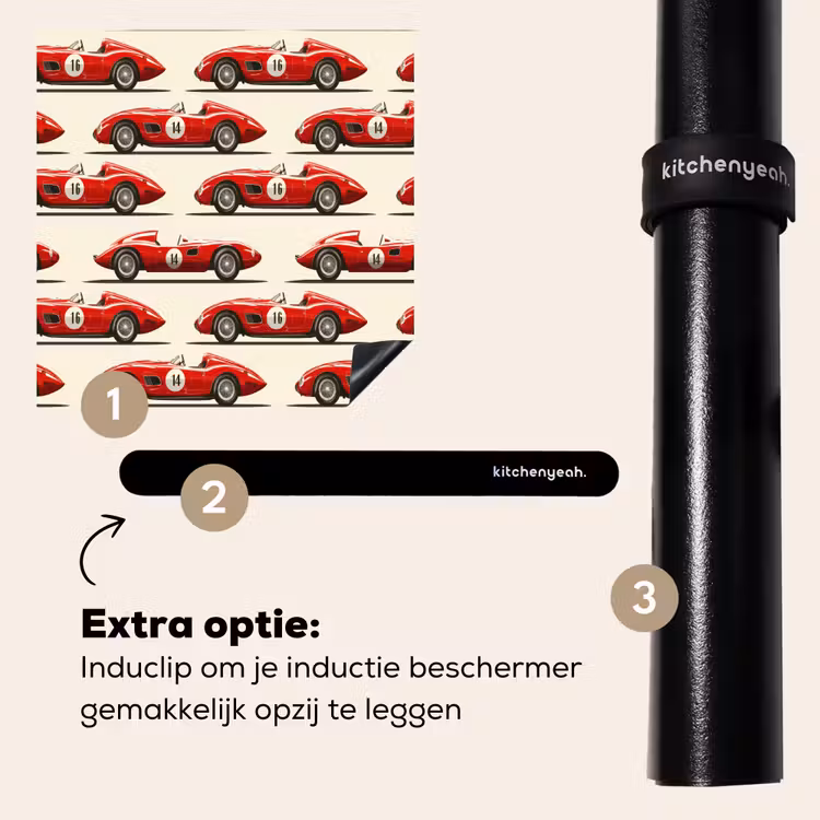 Inductie beschermer - Raceauto - Retro - Rood — 8