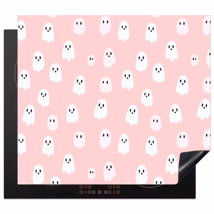 Inductie beschermer - Spookjes - Patroon - Roze — 1