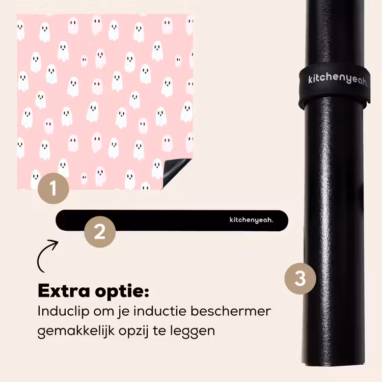 Inductie beschermer - Spookjes - Patroon - Roze — 8