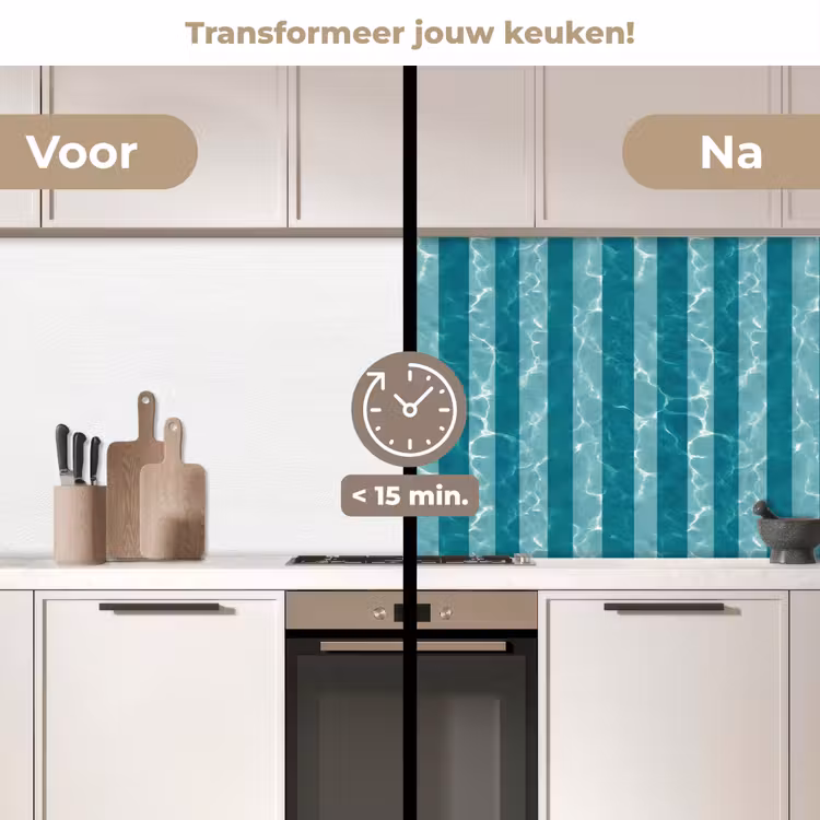 Spatscherm keuken - Zwembad - Strepen - Groen — 3
