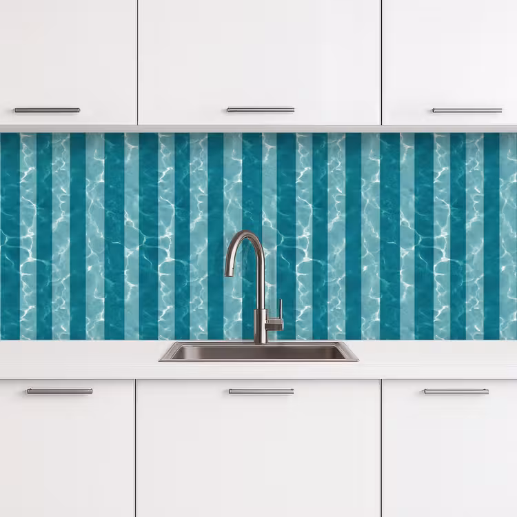 Spatscherm keuken - Zwembad - Strepen - Groen — 4