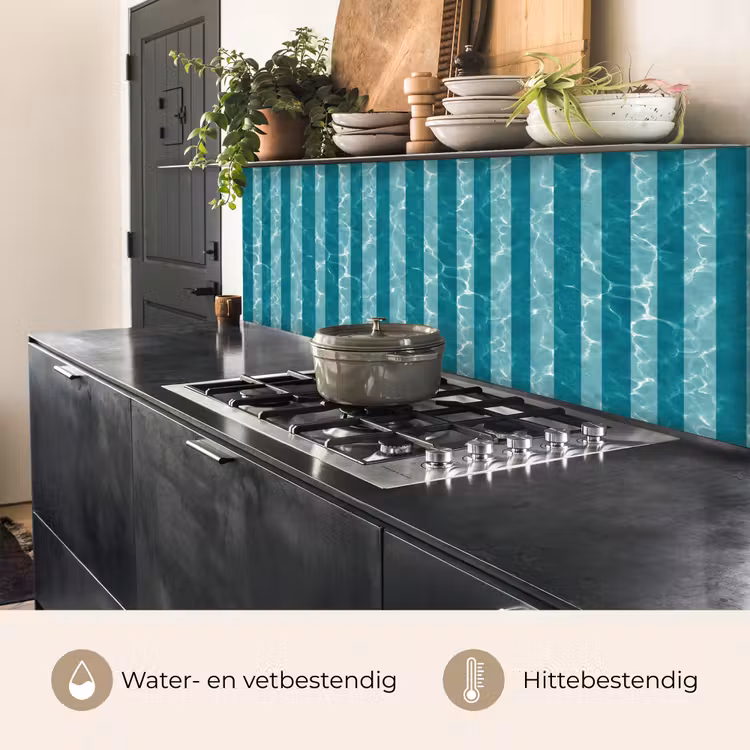 Spatscherm keuken - Zwembad - Strepen - Groen — 5