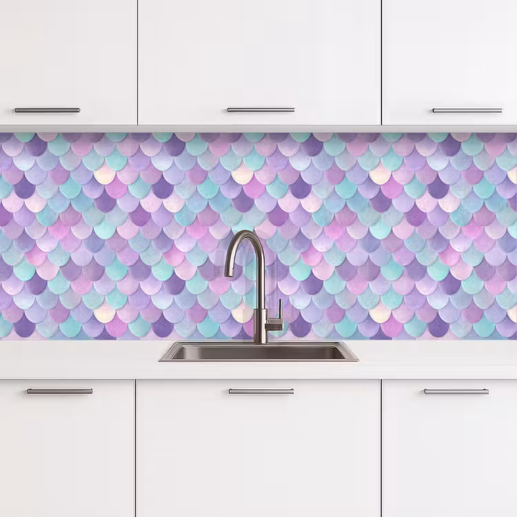 Spatscherm keuken - Dromerig - Zeemeermin - Pastel — 4
