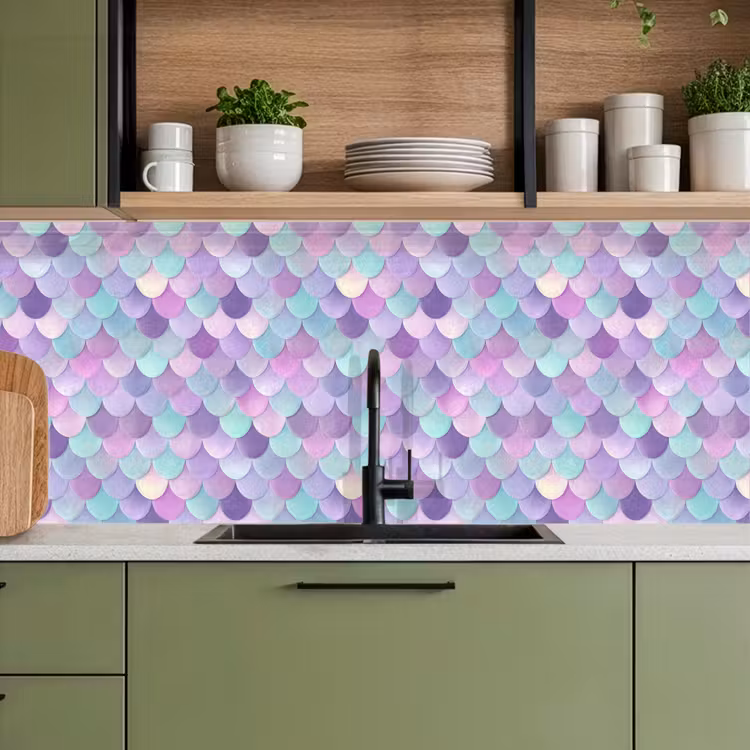 Spatscherm keuken - Dromerig - Zeemeermin - Pastel — 7