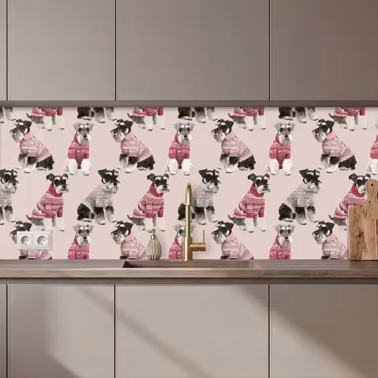 Spatscherm keuken - Honden - Truien - Rood — 1