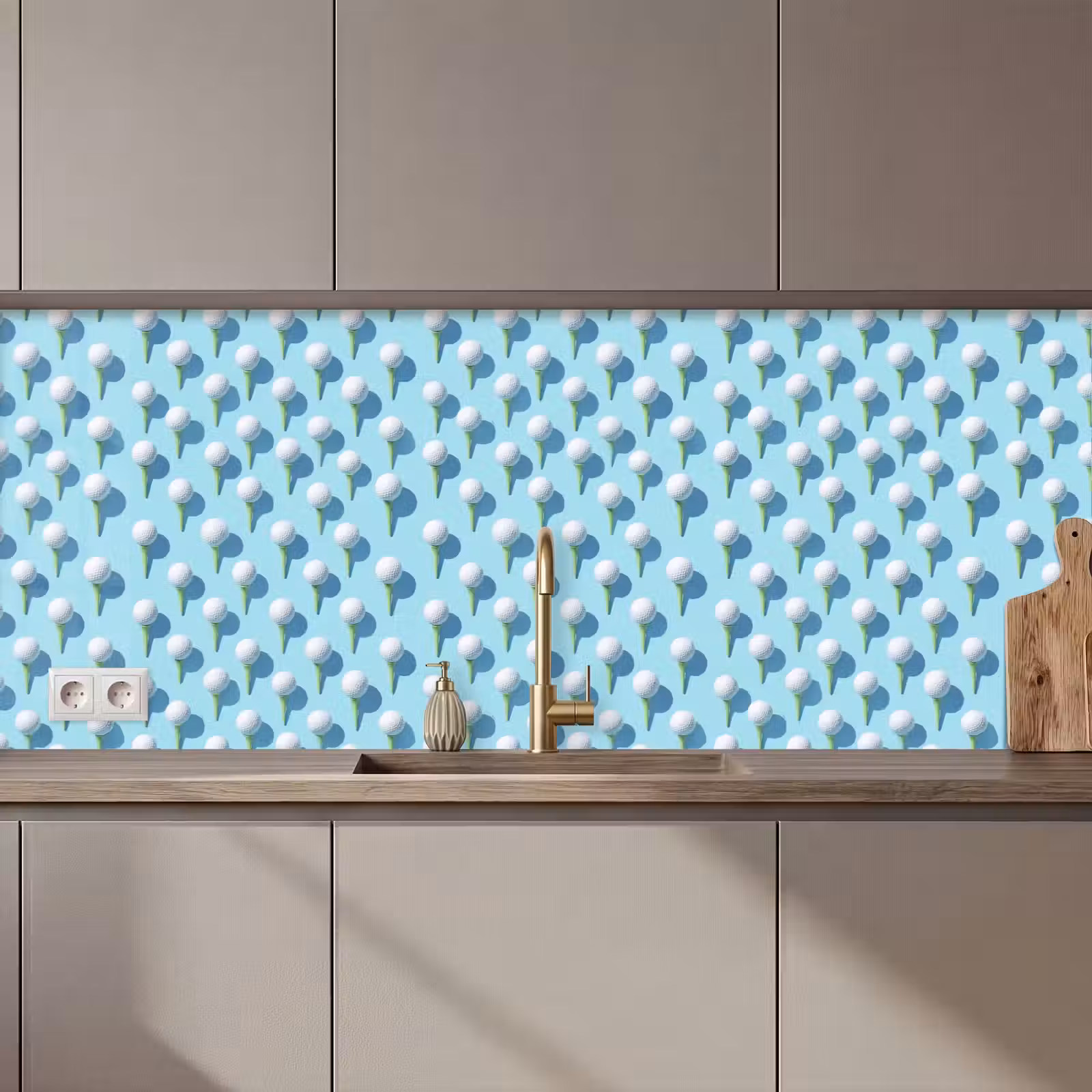 Spatscherm keuken - Golf - Ballen - Blauw — 1