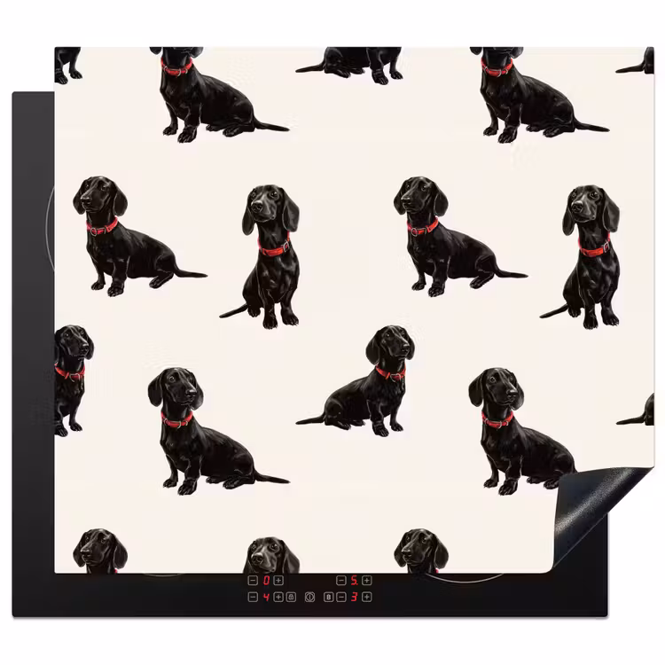 Inductie beschermer - Hond - Patroon - Zwart — 1