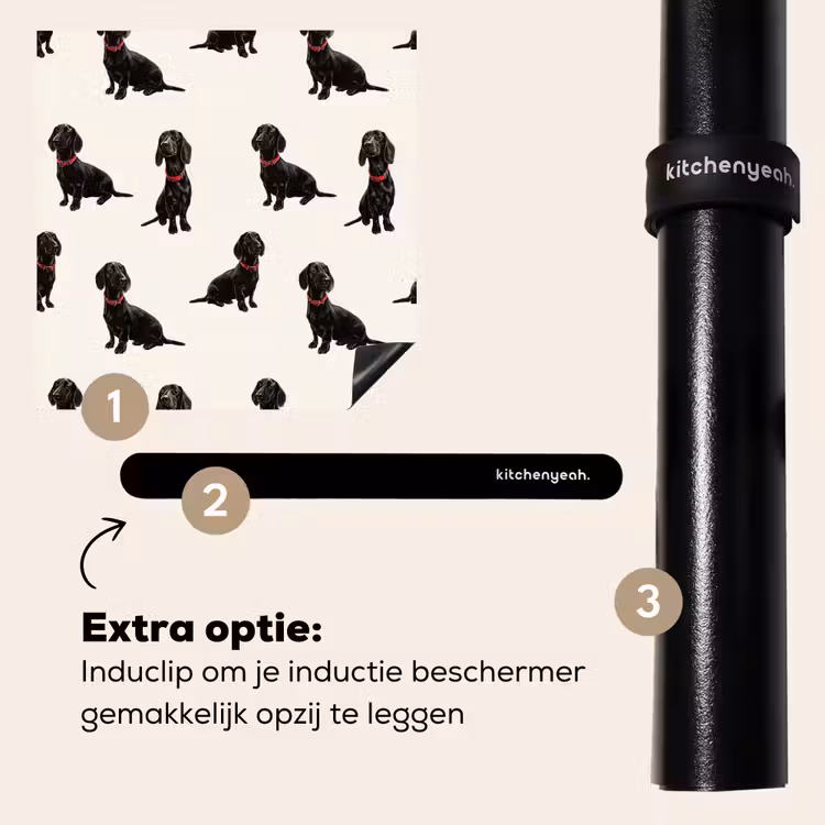 Inductie beschermer - Hond - Patroon - Zwart — 8
