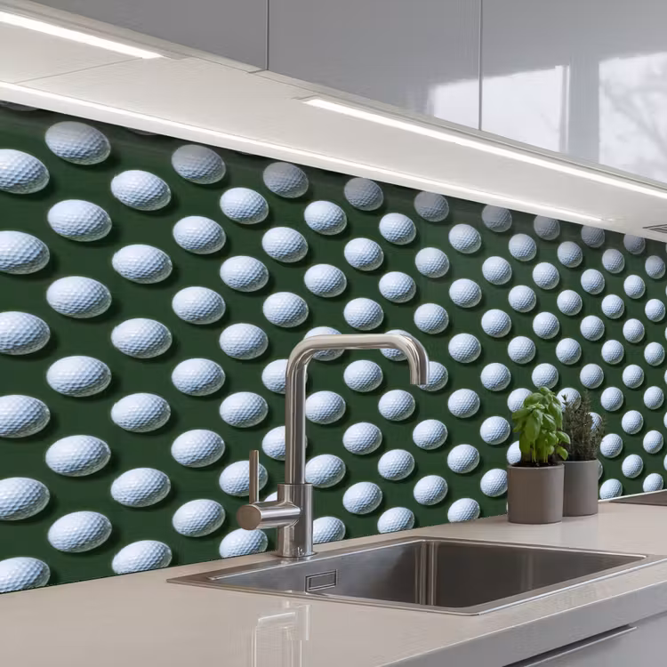 Spatscherm keuken - Ballen - Golf - Groen — 2