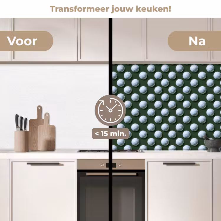 Spatscherm keuken - Ballen - Golf - Groen — 3