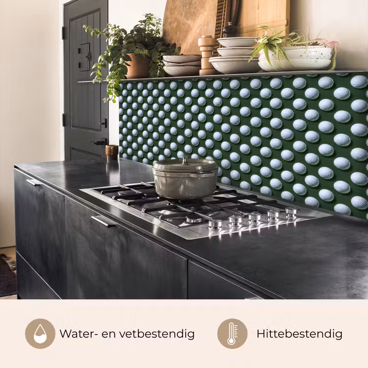 Spatscherm keuken - Ballen - Golf - Groen — 5