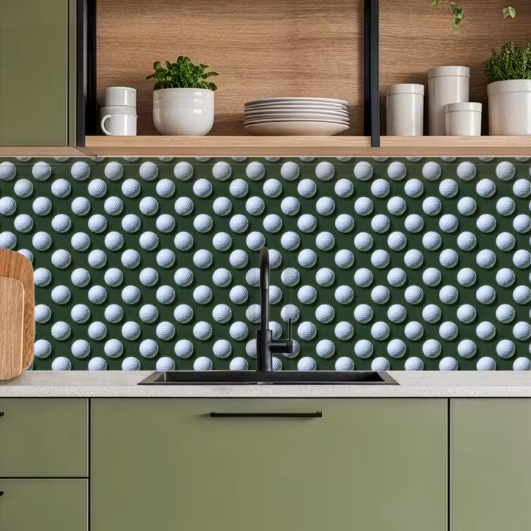 Spatscherm keuken - Ballen - Golf - Groen — 7