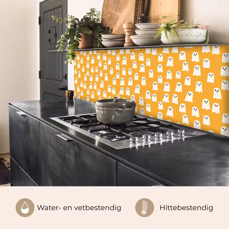 Spatscherm keuken - Halloween - Spookjes - Oker — 5
