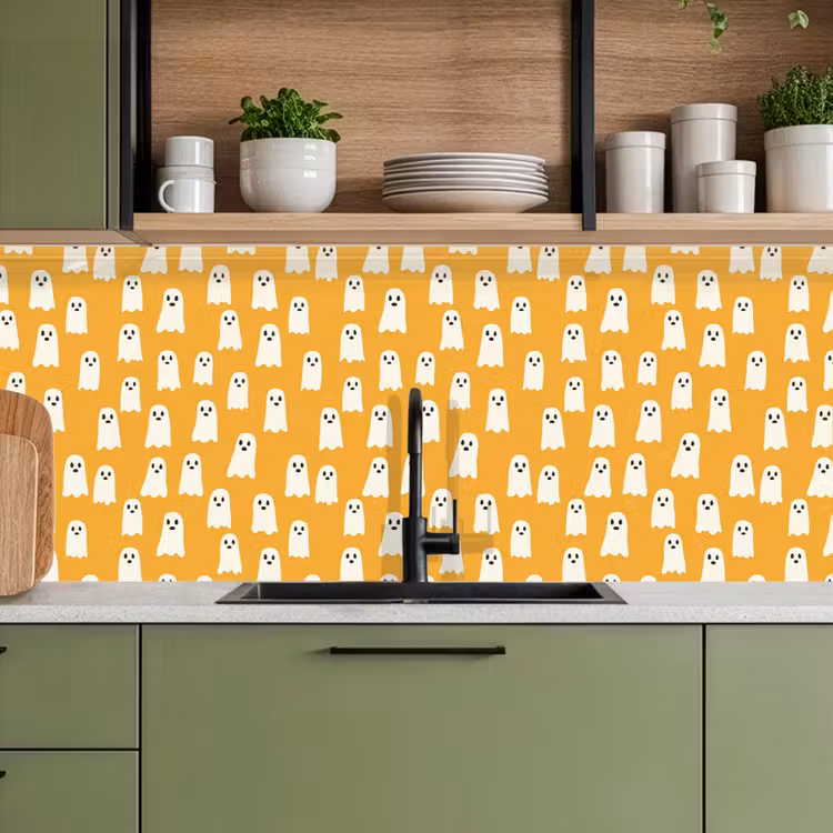 Spatscherm keuken - Halloween - Spookjes - Oker — 7