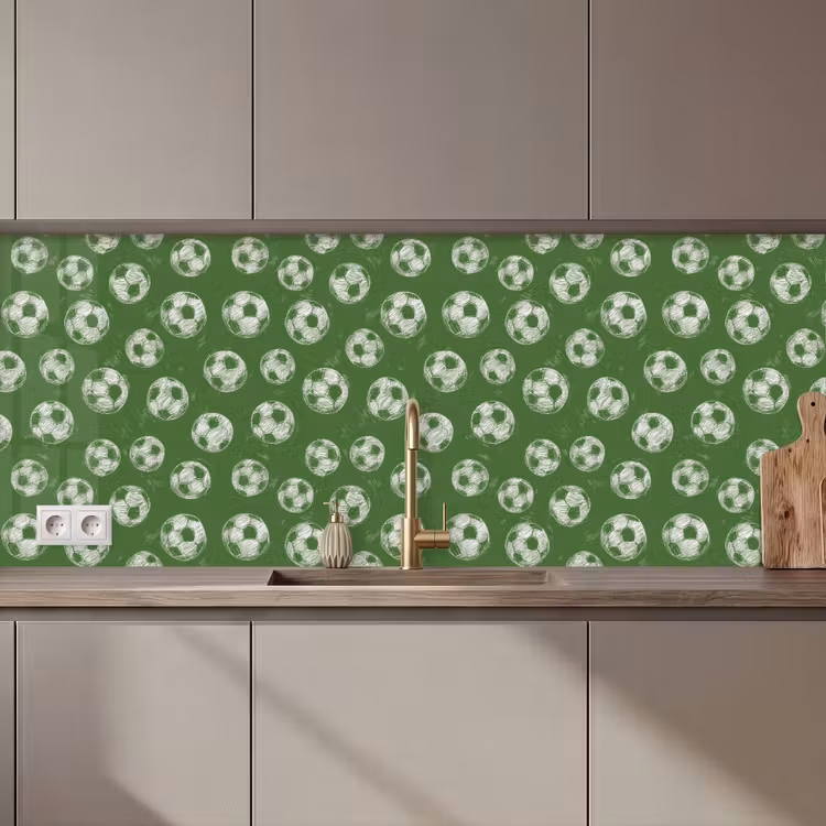 Spatscherm keuken - Voetbal - Sport - Groen — 1