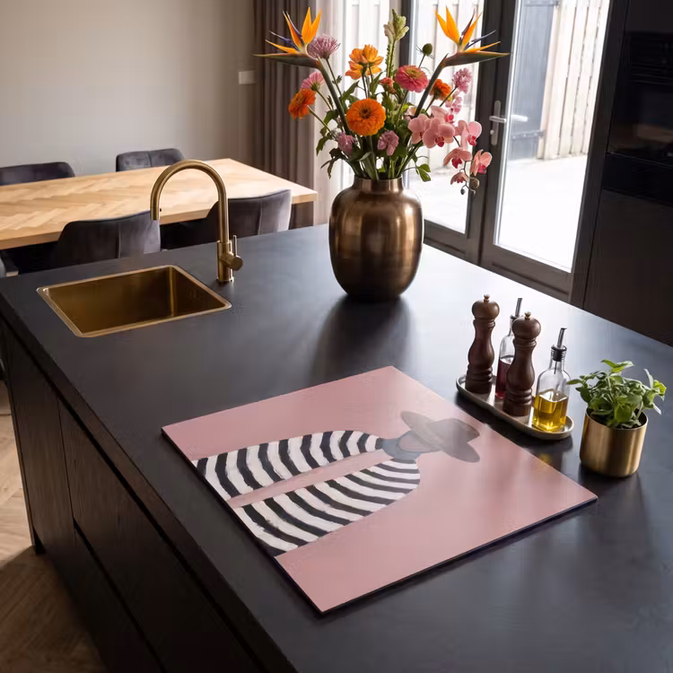 Inductie beschermer - Grafisch - Vrouw - Roze — 2