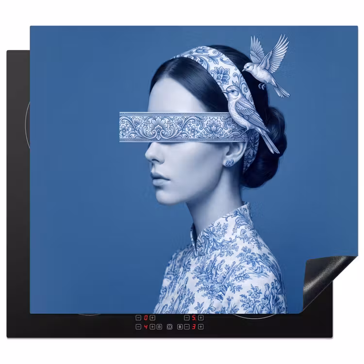 Inductie beschermer - Portret - Klassiek - Wit - Blauw — 1