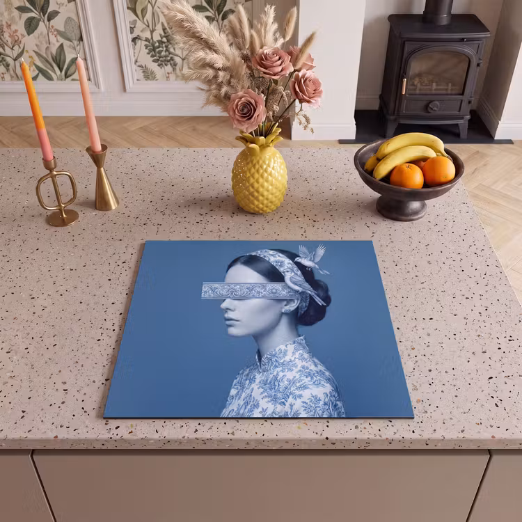 Inductie beschermer - Portret - Klassiek - Wit - Blauw — 3