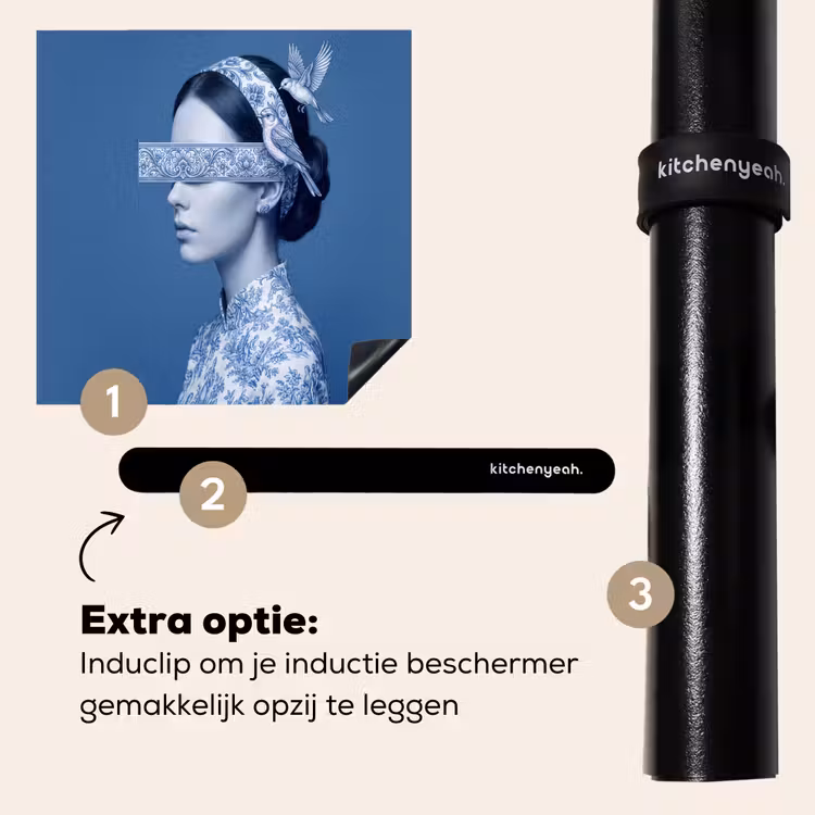 Inductie beschermer - Portret - Klassiek - Wit - Blauw — 8