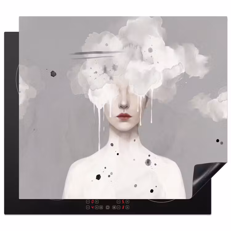Inductie beschermer - Vrouw - Wolk - Grijs — 1